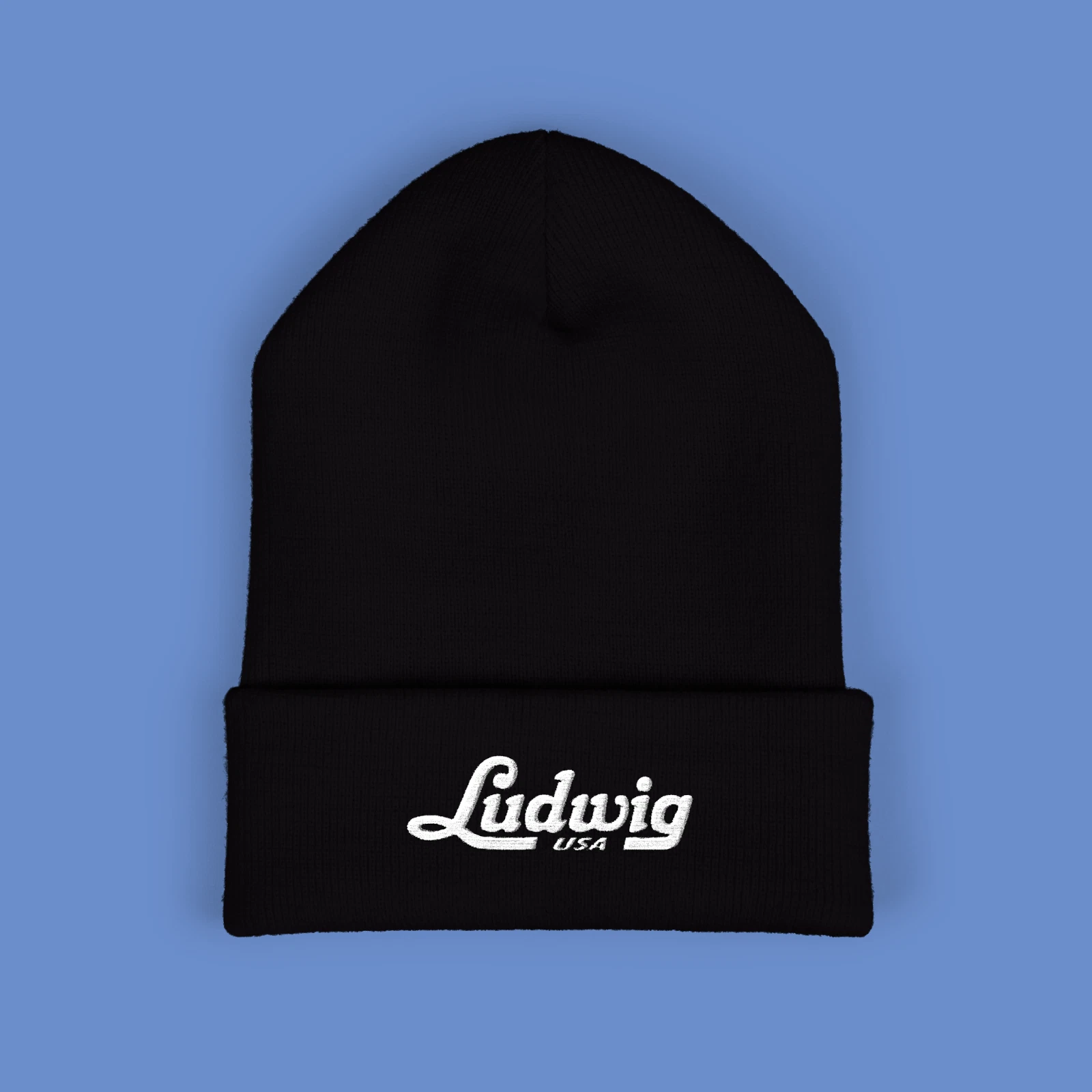 Ludwig Drums Cymbals Embroidered Classic Winter Black Beanie Hat
