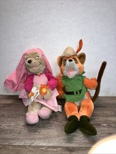 Lot of 2 Vintage Disney Robin Hood Plush Stuffed Toys Maid Marian Large 14"