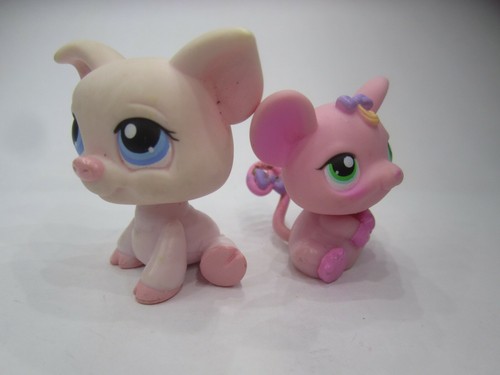 LPS Pink Pig Blue Eyes Pink Mouse Mice lot - Picture 3 of 6