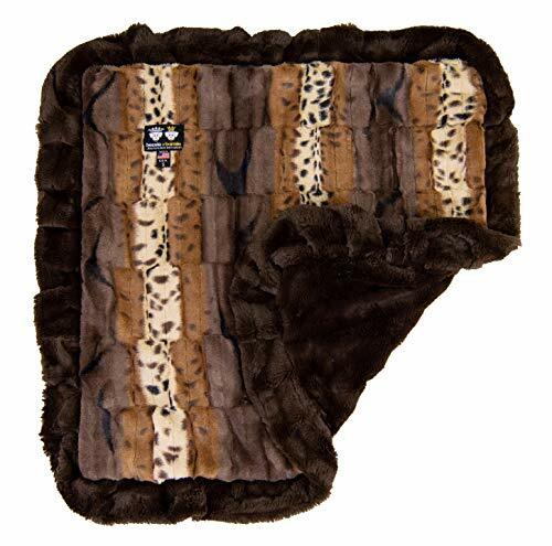 Bessie And Barnie Pet Blanket, Medium, Wild Kingdom/Godiva Brown With Ruffle (616043411040)