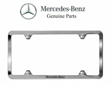 Mercedes-Benz Genuine Polished Stainless Steel License Plate Frame NEW OE 