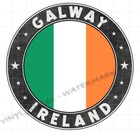 GALWAY Ireland Irish Flag 75x75mm round Vinyl Sticker with fade protector #2612