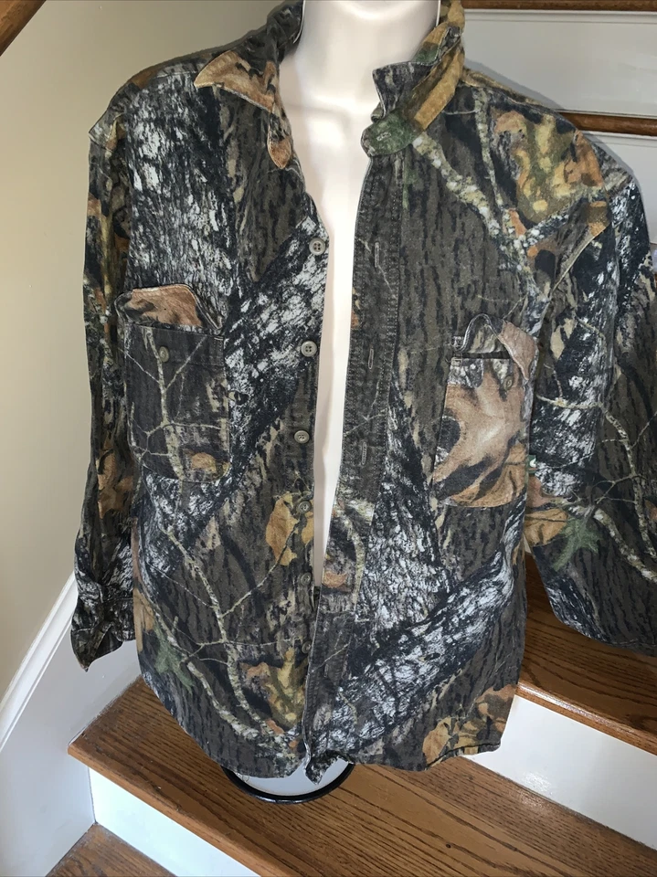 MOSSY OAK Hunting Jacket Real Tree Chamois Shirt Mens Size L 42 44 ❤️tw11j45 - Image 2 of 4