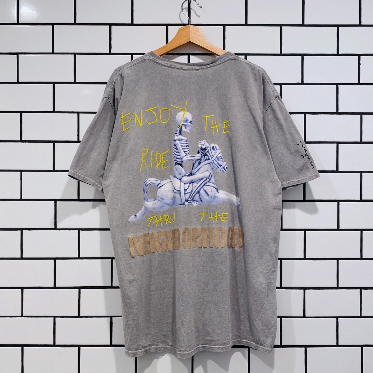 TRAVIS SCOTT X NEIGHBORHOOD CAROUSEL T-SHIRT GREY SOLD OUT LIMITED