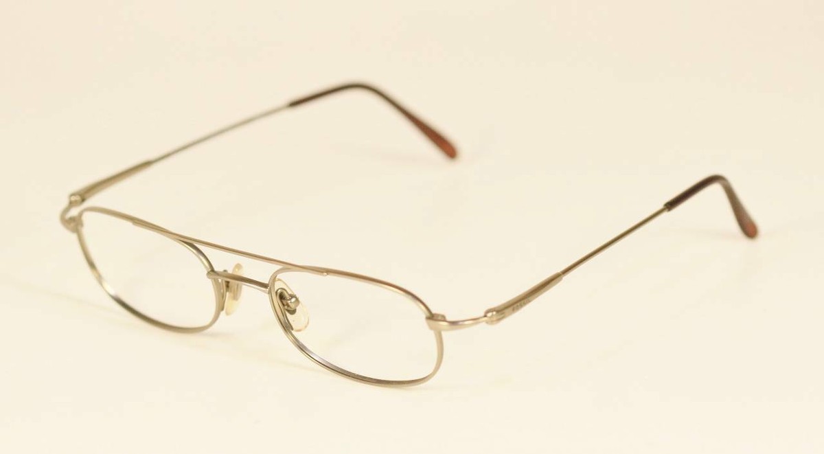 Fossil PILOT LIGHT Brush Silver Metal Eyeglass Frames 