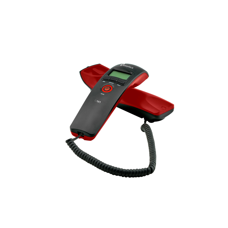 ⭐TELEFONO BASE GONDOLA EASYTECK G101 BLACK/RED CON DISPLAY
