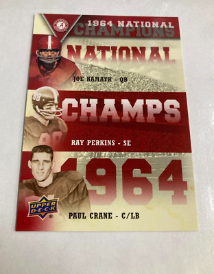 2012 Upper Deck Alabama National Champions TRIO football card JOE NAMATH NCT-NPC