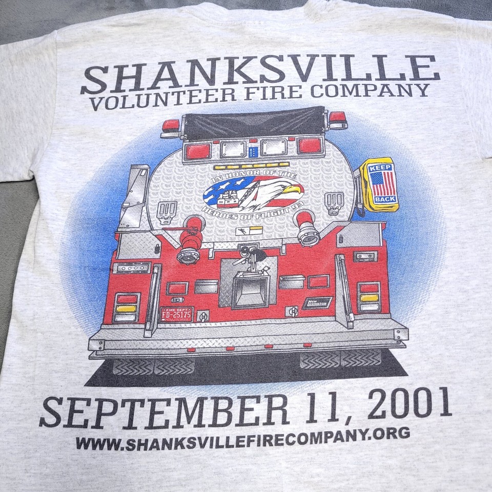 Vtg September 11th Shanksville Fire Department PA Patriotic Youth Shirt
