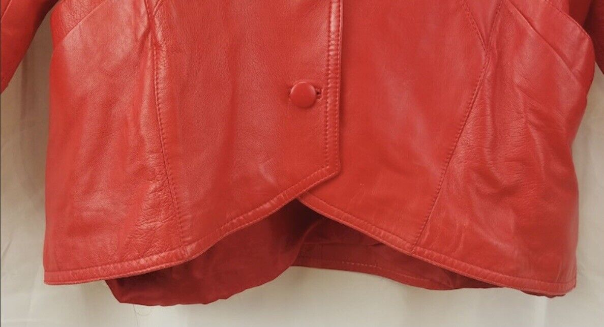 Stunning 80’s oversized red leather jacket Coat - image 6
