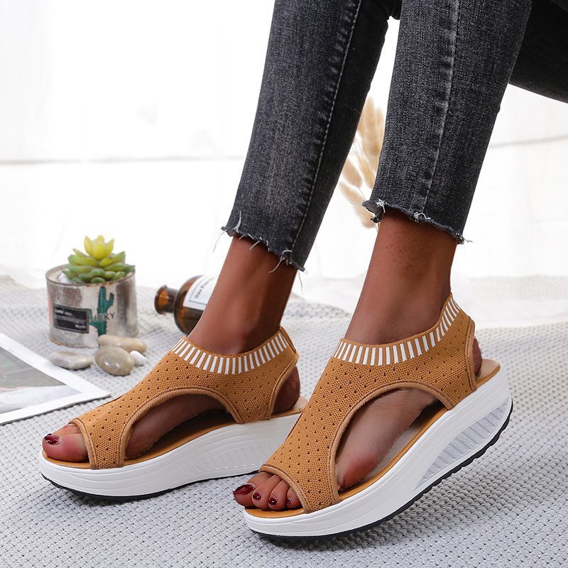 Womens Summer Orthopedic Sport Sandals Peep Toe Comfy Wedge