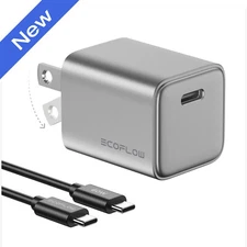 EcoFlow RAPID 20W GaN USB Type C Charger Block Plug Power Adapter with Cable