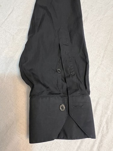 Bellucci Napoli Black Dress Shirt 16.5 34/35 Handmade Italy Spread Collar Formal - Picture 10 of 11