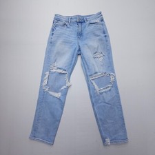 American Eagle Stretch Mom Jeans Womens 6 High Rise Distressed Denim 26" Inseam
