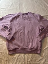 New WO Tag Fila Womens Pale Purple Crew Neck Soft Sweatshirt Clear Logo Sz Small