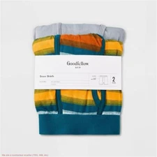 Men's Striped Boxer Briefs 2pk - Goodfellow & Co Teal L