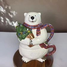 Pfaltzgraff The Snow Bear Christmas Or Holiday Tea Pot For One Collection
