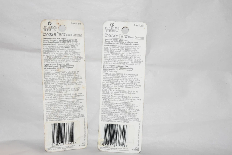 2X Corrector Fórmula Médicos Gemelos 2 en 1 Correcto y Cubierta Crema Verde/Luz Foto 2 de 2