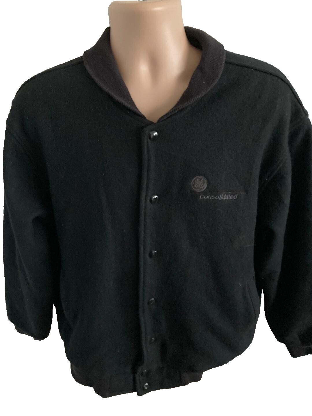 Vintage XL Wool Bomber Jacket with Shawl Collar 24in Pit to Pit-image