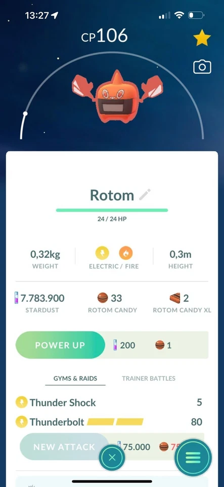 Rotom Heat - Tr-de 20k stardust