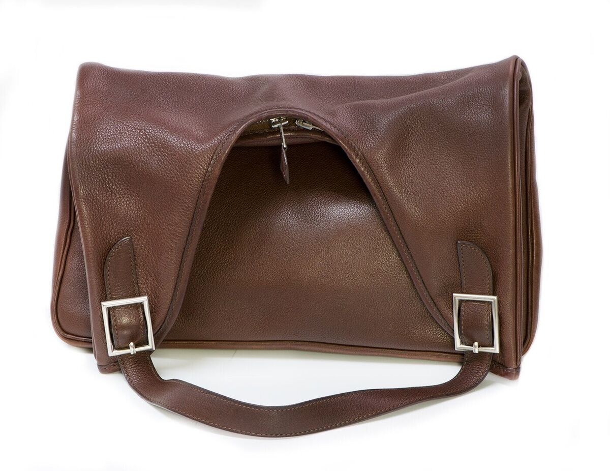 HERMES Paris Massai Brown Leather Women&#039;s Shoulder Crossbody Bag | eBay