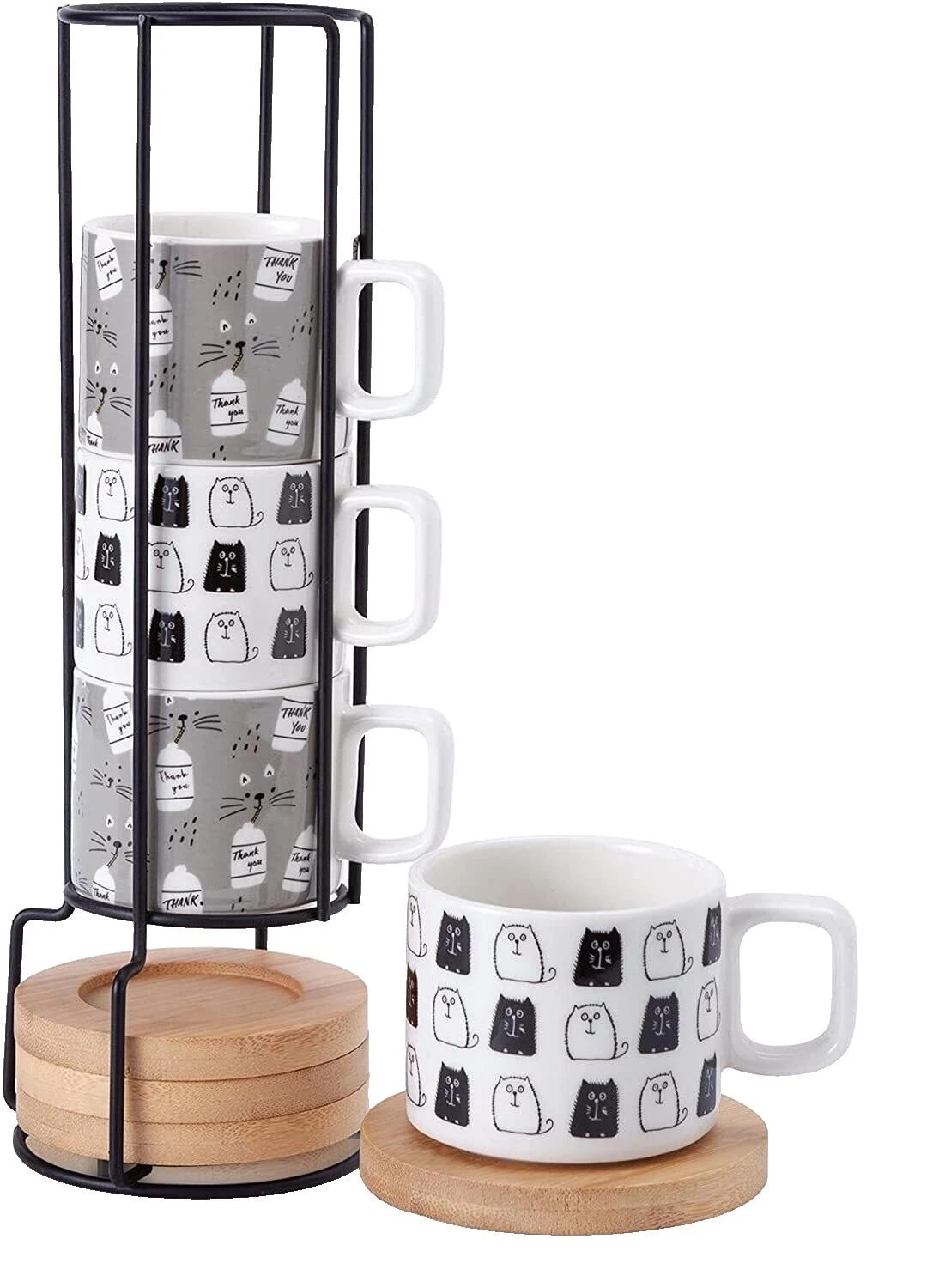 Multicolor Porcelain Cups & Saucers