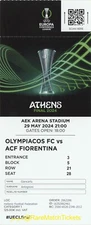 reproduction 2024 ACF FIORENTINA conference league final PERSONALISED ticket RMT