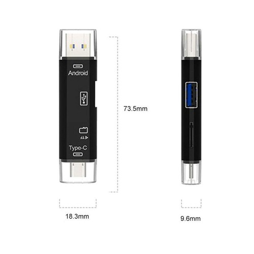 5 in 1 USB 2.0 Type C / USB / Micro USB SD TF Memory Adapt Reader Access AU 2024 - Picture 9 of 26