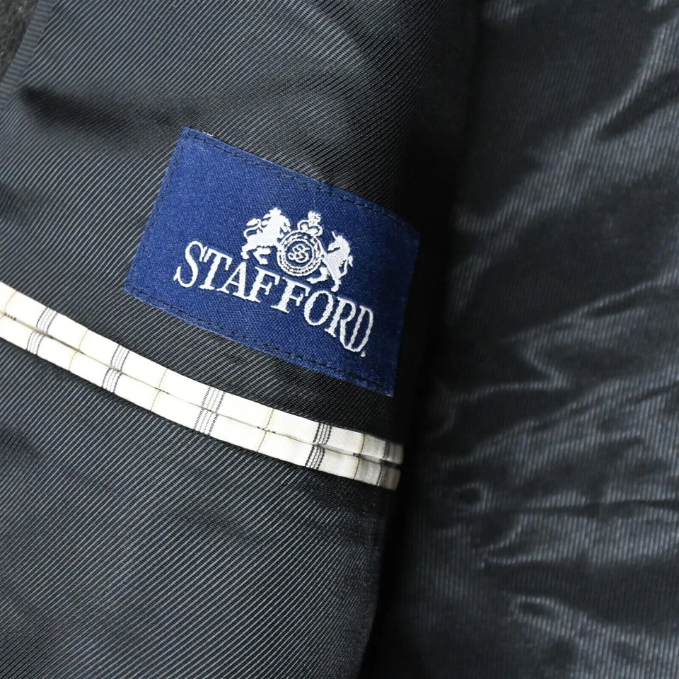 Jaqueta casaco esportivo vintage anos 90 Stafford 48R cinza flanela grande alta masculina blazer - Imagem 4 de 4