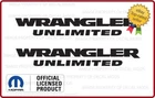 Set 07 - 18 Jeep WRANGLER UNLIMITED fender logo JK side decals Gloss Black SJ3Y4