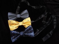 LOT 3 men's Bowties Bow ties Blue  Pink Polka Dots