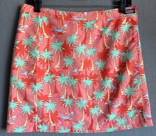 Vineyard Vines Skirt Women Small Orange Wrap Short Flat Front Tropical Golf