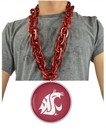 New Ncaa Washington State Cougars Big Red Necklace Fan Chain Foam Logo