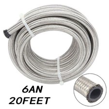 20 Feet An6 38 Stainless Steel Braided Fuel Oil Gas Line Hose New