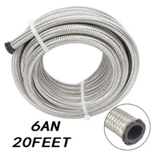 20 Feet AN6 3/8" Stainless Steel Braided Fuel Oil Gas Line Hose NEW