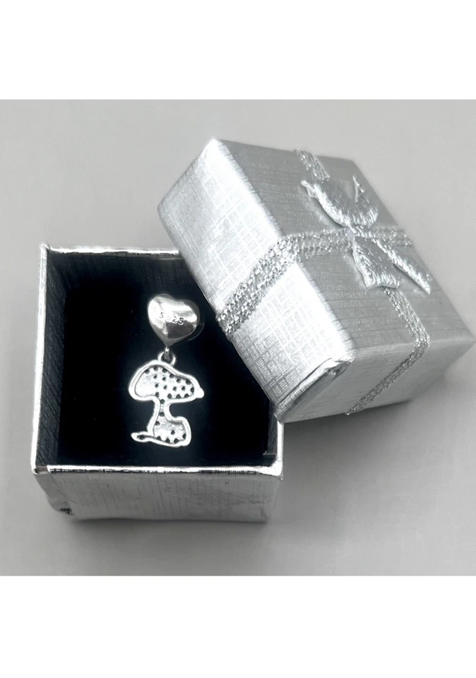 Dije de plata esterlina y diamantes de imitación Peanuts SNOOPY Heart S925 con caja de regalo Foto 4 de 4