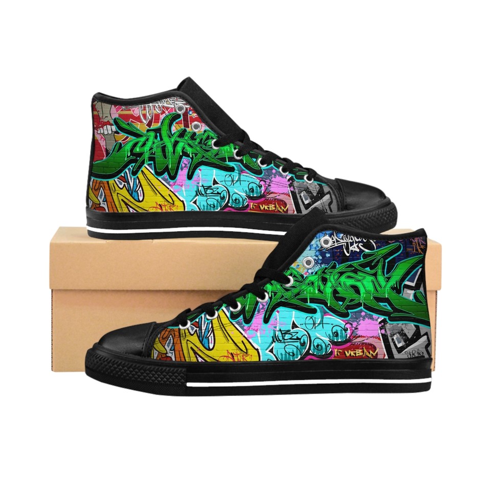 Graffiti Hiphop Print Men's Sneakers
