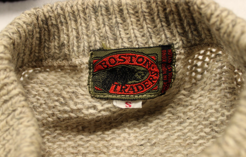 Boston Traders Knit Heavy Sweater Men's Small Tan Cream Fisherman Vintage - Picture 6 of 9