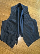 Men  s 1920  s Deadstock French Silk Black Vest Size 42