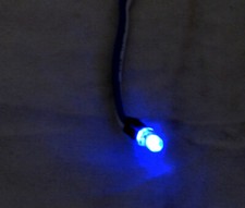 Computer Case Panel 5mm Blue LED Light 12VDC 16" Wires Universal Fit Tailed LED