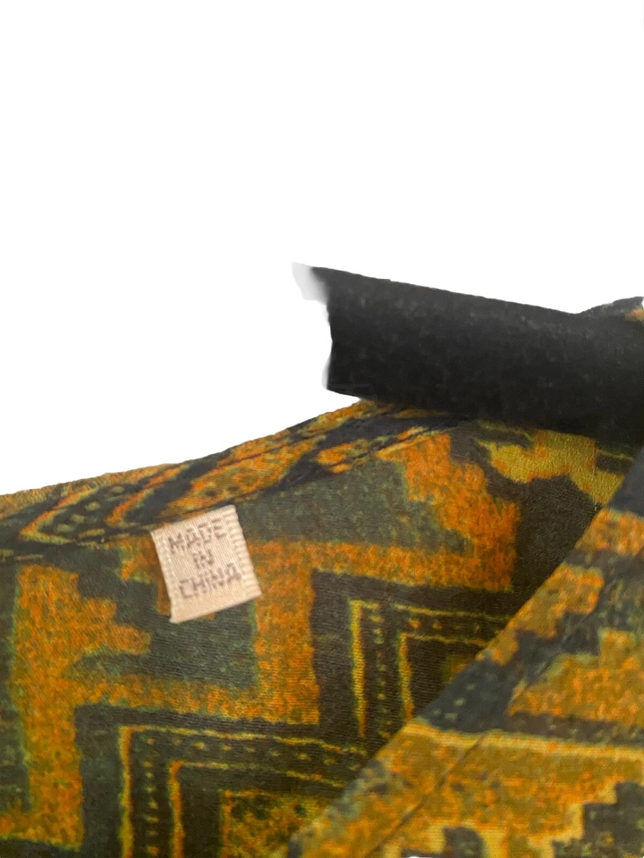 Vestido Twelveth Street By Cynthia Vincent Maxi Transparente Boho Verde Oliva Multi Foto 4 de 4