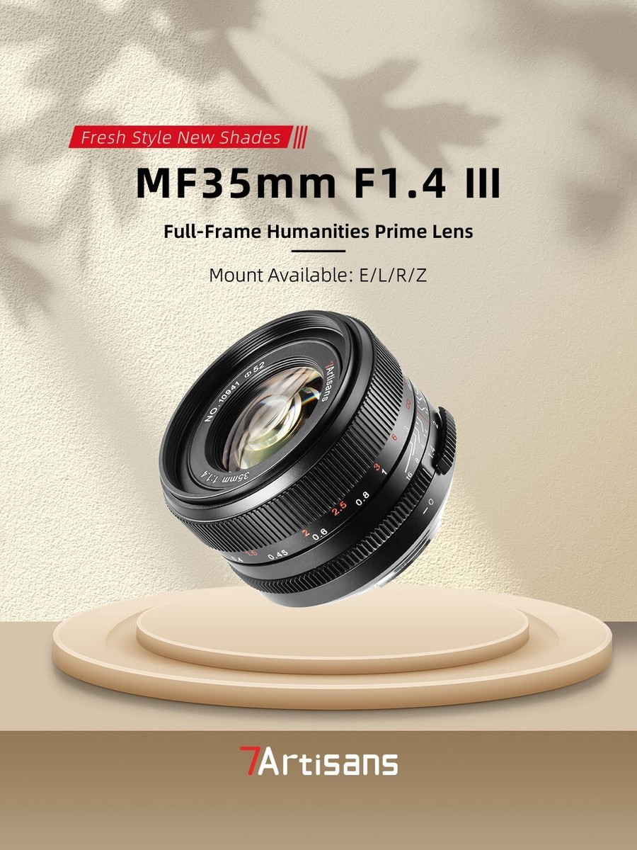 7artisans 35mm F1.4 III Full Frame lens for Canon RF mount camera