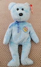 TY Beanie Baby DECADE the Bear Light Blue Version Rare Great condition 