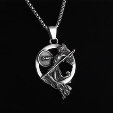 Athena Greek War Goddess Jewelry Vintage-Silvery Sexy Pendant Necklace