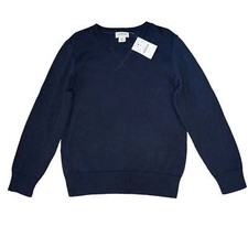 Crewcuts boys cotton crew neck pullover sweater deep navy size 6-7 NWT