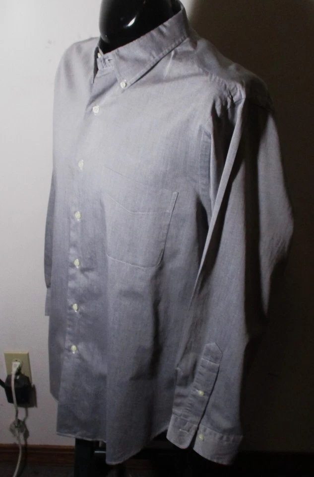 男式 LAUREN Ralph Lauren 灰色长袖正装衬衫尺寸 17/32-33 — 第 4/4 张图片