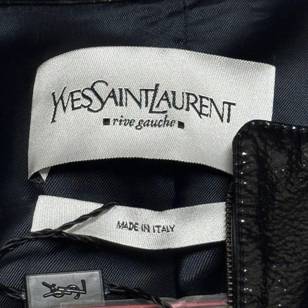 07AW]YSL Rive Gauche patent leather JKT | eBay