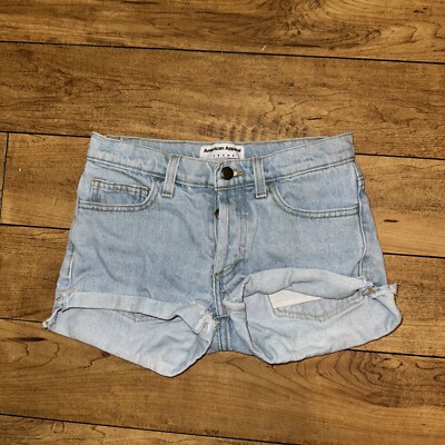 Vintage Y2K American Apparel Short Shorts Denim Light Blue Size
