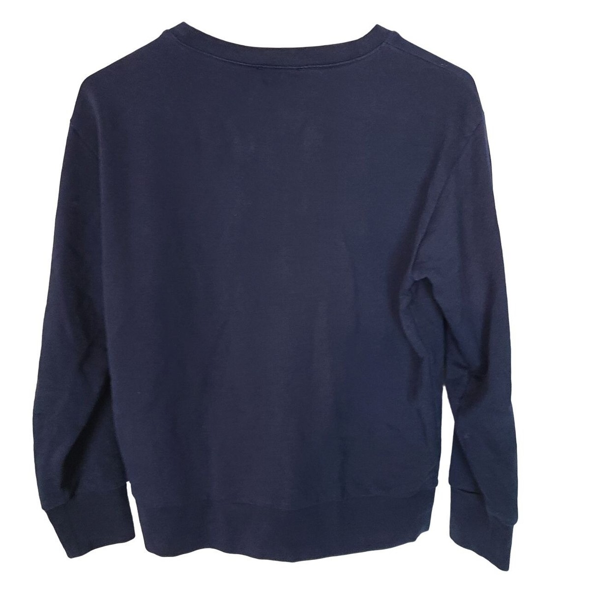 J. Crew Womens XS Navy Blue Orange Embroidered Floral Long Sleeve