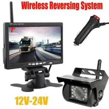 Van Truck Wireless IR Rear View Reversing Backup Camera 7" Monitor Full Set