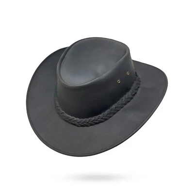 Lederhut Western Cowboy Unisex – Outdoor Hut für Reiten, Wandern & Abenteuer - Bild 1 von 4